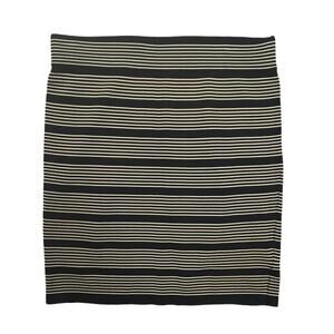 Forever 21 Skirt Black Cream Striped Knit Mini Bodycon Juniors M Career‎ Work